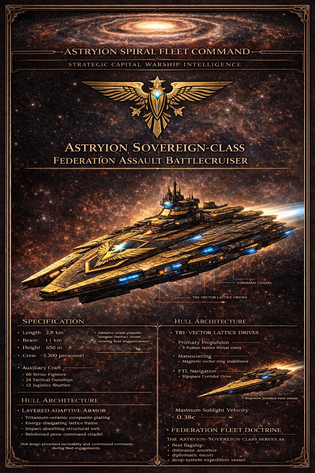 Astryion Sovereign-class Federation battlecruiser