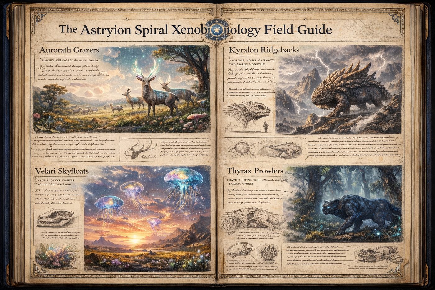Xenobiology field guide of the Astryion Spiral