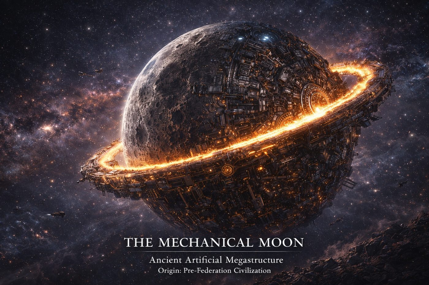 The Mechanical Moon, an ancient artificial megastructure
